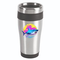 Retro 80s Polygon Shark 16oz Travel Tumbler