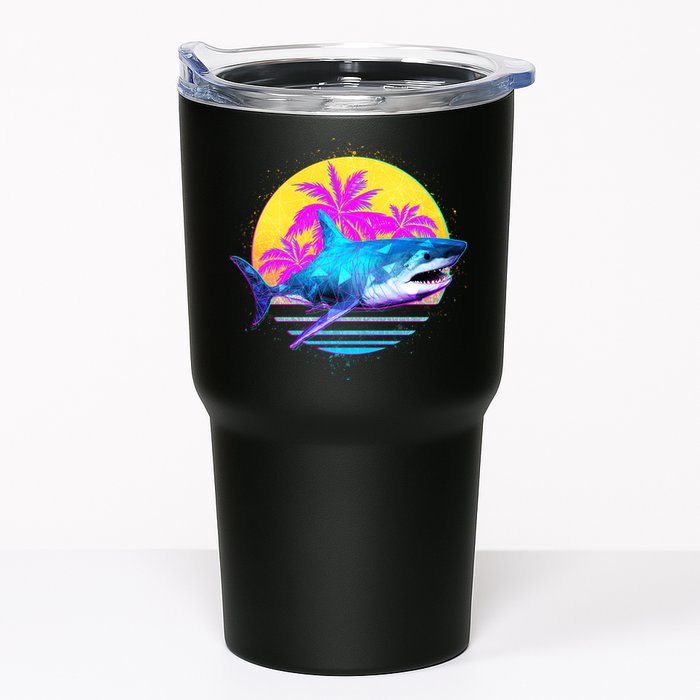 Retro 80s Polygon Shark Tumbler