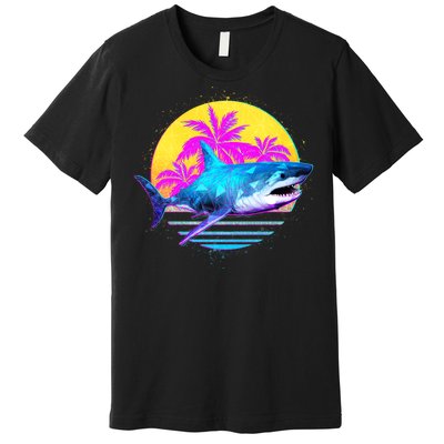 Retro 80s Polygon Shark Premium T-Shirt