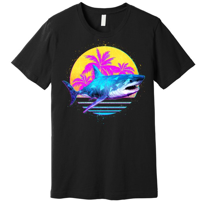 Retro 80s Polygon Shark Premium T-Shirt