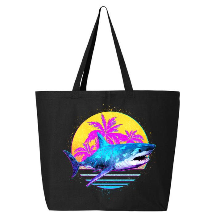 Retro 80s Polygon Shark 25L Jumbo Tote