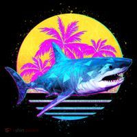 Retro 80s Polygon Shark Womens Tank Top