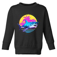 Retro 80s Polygon Shark Toddler Sweatshirt