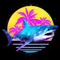 Retro 80s Polygon Shark Toddler Sweatshirt