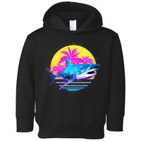 Retro 80s Polygon Shark Toddler Hoodie