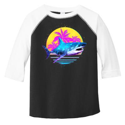 Retro 80s Polygon Shark Toddler Fine Jersey T-Shirt