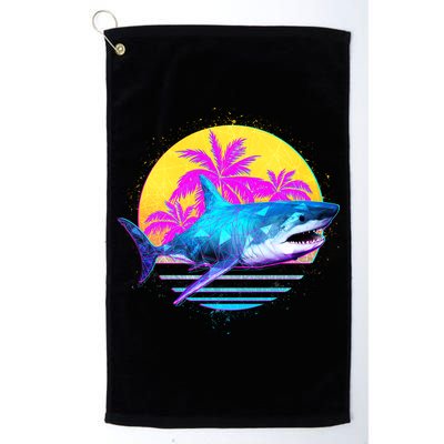 Retro 80s Polygon Shark Golf Towel