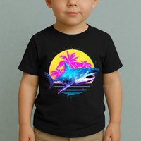 Retro 80s Polygon Shark Toddler T-Shirt