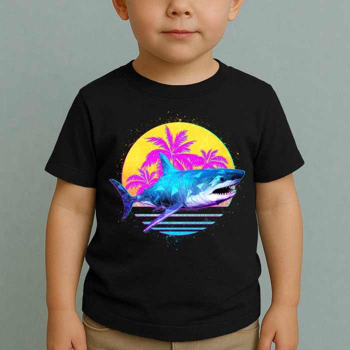 Retro 80s Polygon Shark Toddler T-Shirt