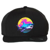 Retro 80s Polygon Shark Wool Snapback Cap