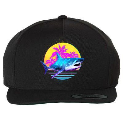 Retro 80s Polygon Shark Wool Snapback Cap