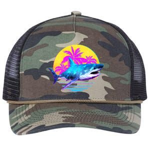 Retro 80s Polygon Shark Retro Rope Trucker Hat Cap