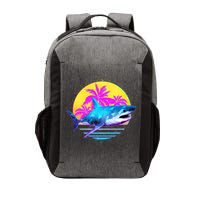 Retro 80s Polygon Shark Vector Backpack