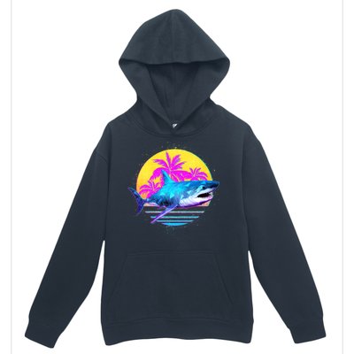 Retro 80s Polygon Shark Urban Pullover Hoodie