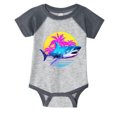 Retro 80s Polygon Shark Infant Baby Jersey Bodysuit