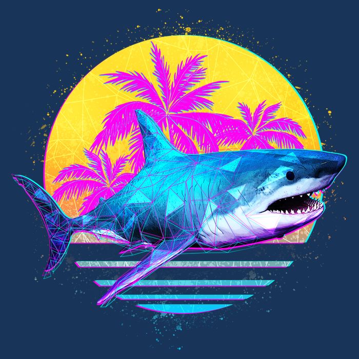 Retro 80s Polygon Shark Infant Baby Jersey Bodysuit