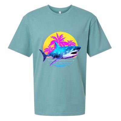 Retro 80s Polygon Shark Sueded Cloud Jersey T-Shirt