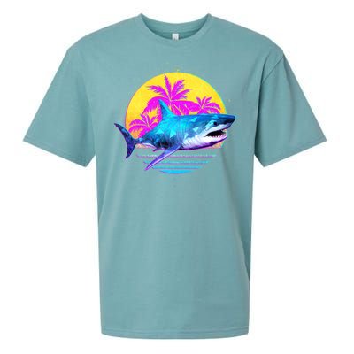 Retro 80s Polygon Shark Sueded Cloud Jersey T-Shirt