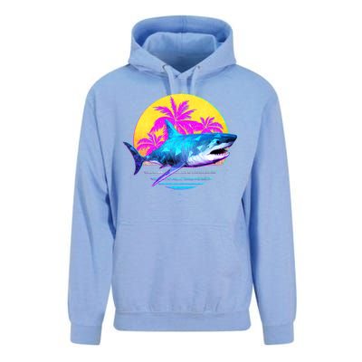 Retro 80s Polygon Shark Unisex Surf Hoodie