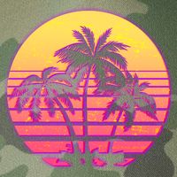 Retro 80's Sunset Palms Legacy Tie Dye Trucker Hat