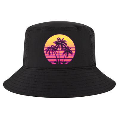 Retro 80's Sunset Palms Cool Comfort Performance Bucket Hat