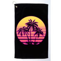 Retro 80's Sunset Palms Golf Towel
