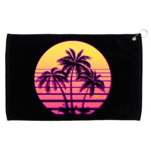 Retro 80's Sunset Palms Grommeted Golf Towel