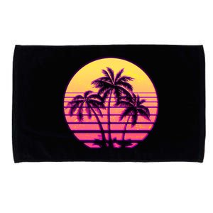 Retro 80's Sunset Palms Microfiber Hand Towel