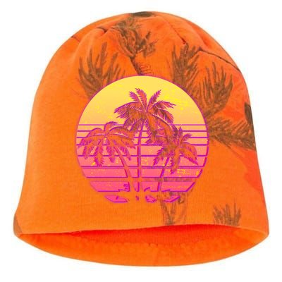 Retro 80's Sunset Palms Kati - Camo Knit Beanie