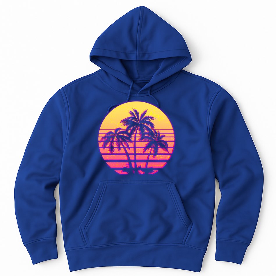 Retro 80's Sunset Palms Hoodie