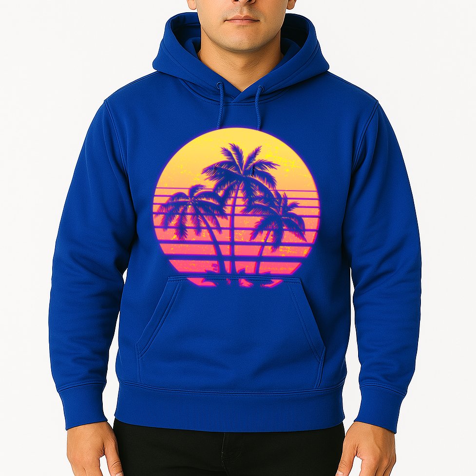 Retro 80's Sunset Palms Hoodie