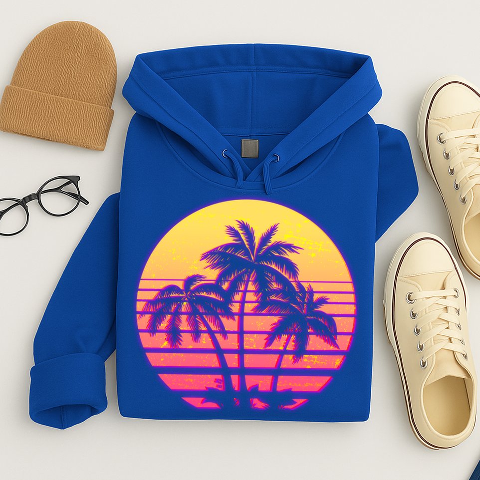 Retro 80's Sunset Palms Hoodie