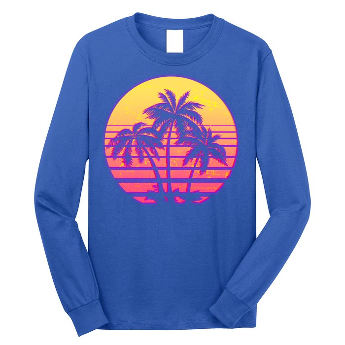 Retro 80's Sunset Palms Long Sleeve Shirt