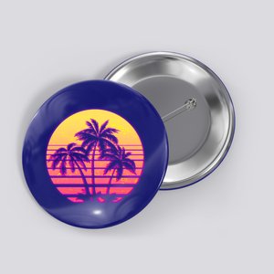 Retro 80's Sunset Palms Button