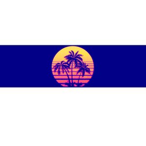 Retro 80's Sunset Palms Bumper Sticker