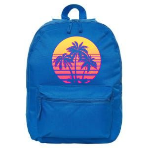 Retro 80's Sunset Palms 16 in Basic Backpack