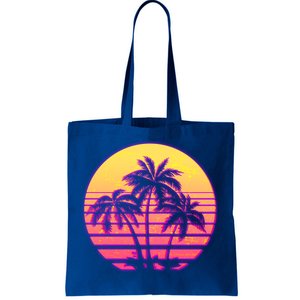 Retro 80's Sunset Palms Tote Bag