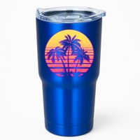 Retro 80's Sunset Palms Tumbler