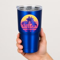 Retro 80's Sunset Palms Tumbler