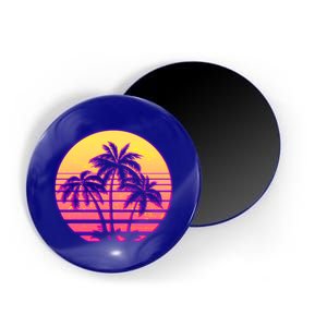 Retro 80's Sunset Palms Magnet