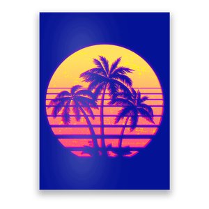 Retro 80's Sunset Palms Poster