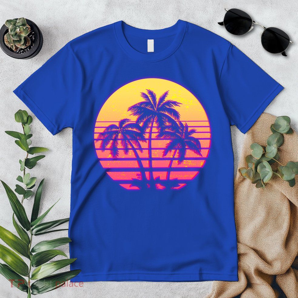 Retro 80's Sunset Palms Premium T-Shirt