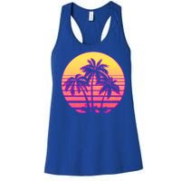 Retro 80's Sunset Palms Women's Racerback Tank