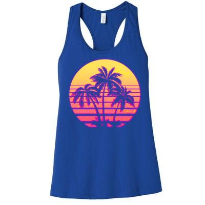 Retro 80's Sunset Palms Women's Racerback Tank