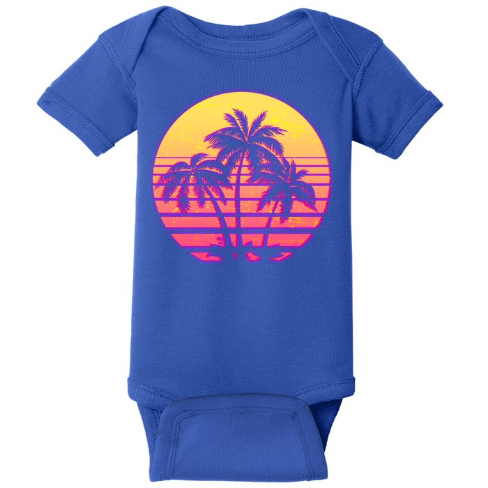 Retro 80's Sunset Palms Baby Bodysuit