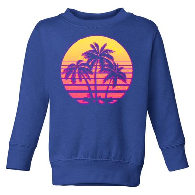 Retro 80's Sunset Palms Toddler Sweatshirt