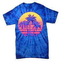 Retro 80's Sunset Palms Tie-Dye T-Shirt