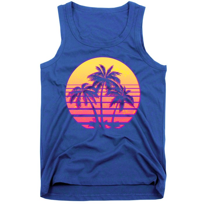Retro 80's Sunset Palms Tank Top