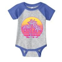 Retro 80's Sunset Palms Infant Baby Jersey Bodysuit