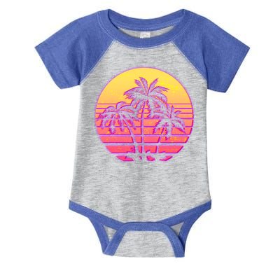 Retro 80's Sunset Palms Infant Baby Jersey Bodysuit